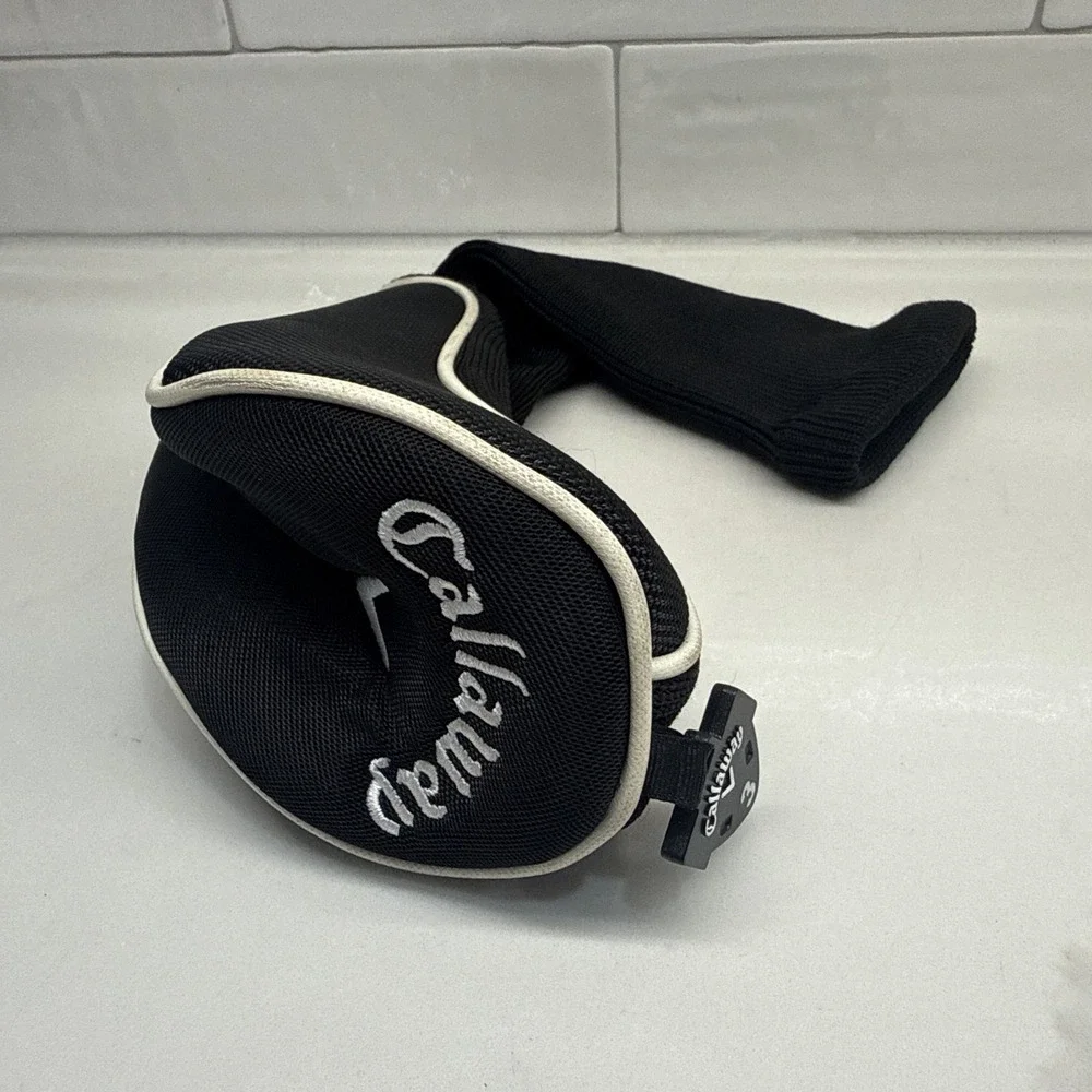Callaway Head Cover Universal Hybrid Black Sock Golf Club (#3/7 Tag) Fast Ship!